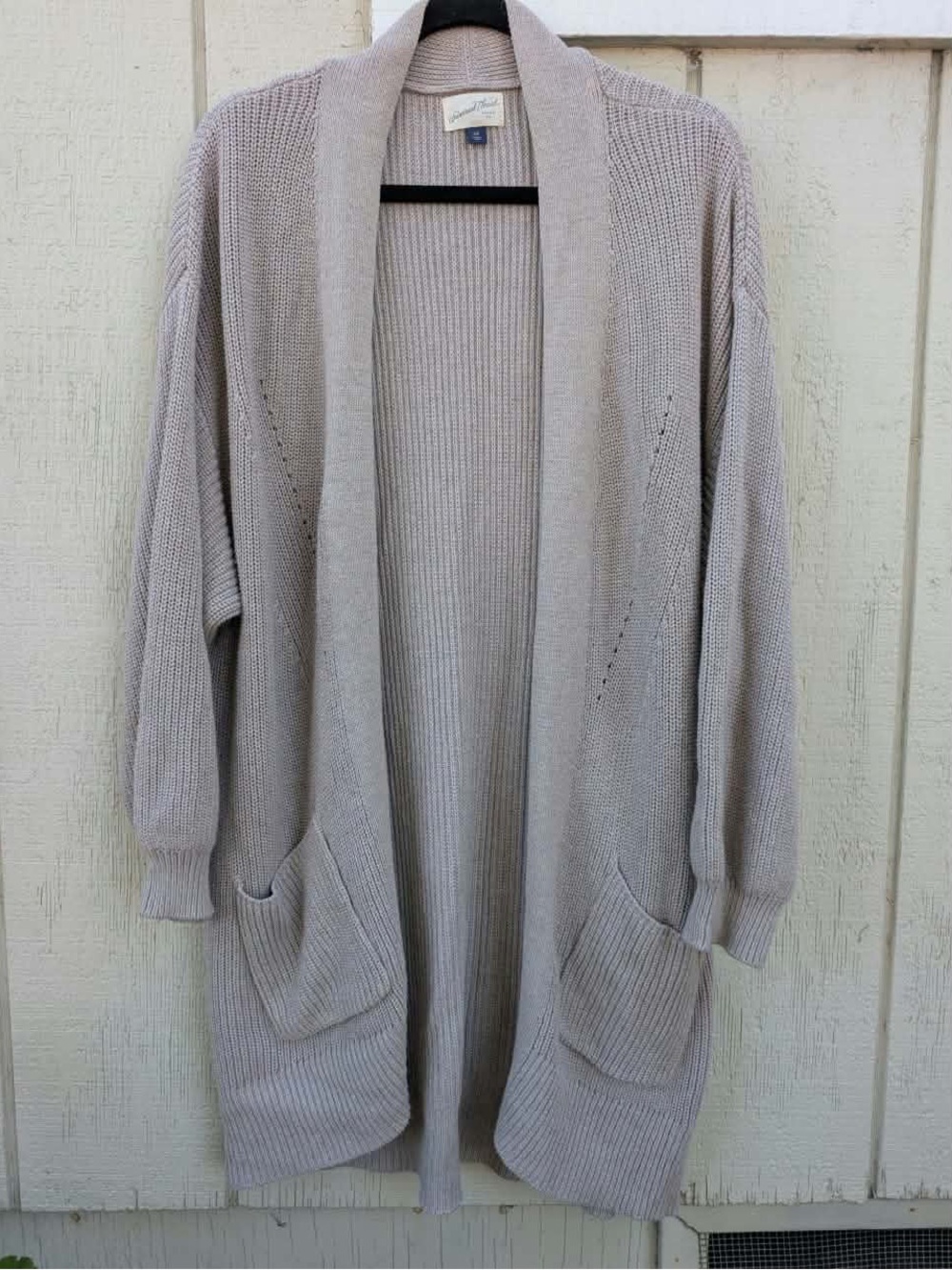 Universal Thread Long Sleeve Ribbed Knit Cardigan Cozy Beige XXL